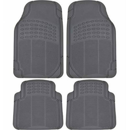 Car Floor Mats for All Weather Rubber 3pc Set Semi Custom Fit Heavy Duty Grey